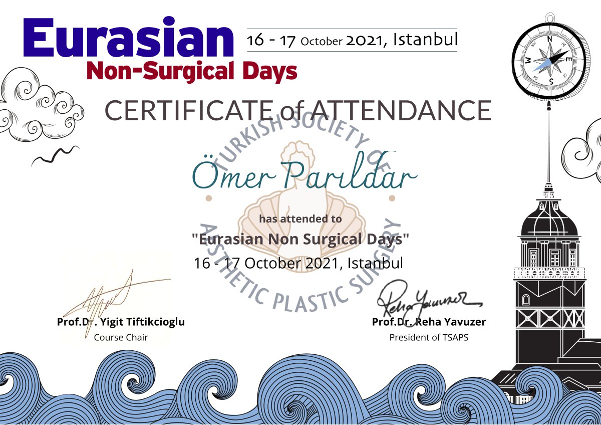 Dr. Ömer Parıldar sertifika belgesi 16