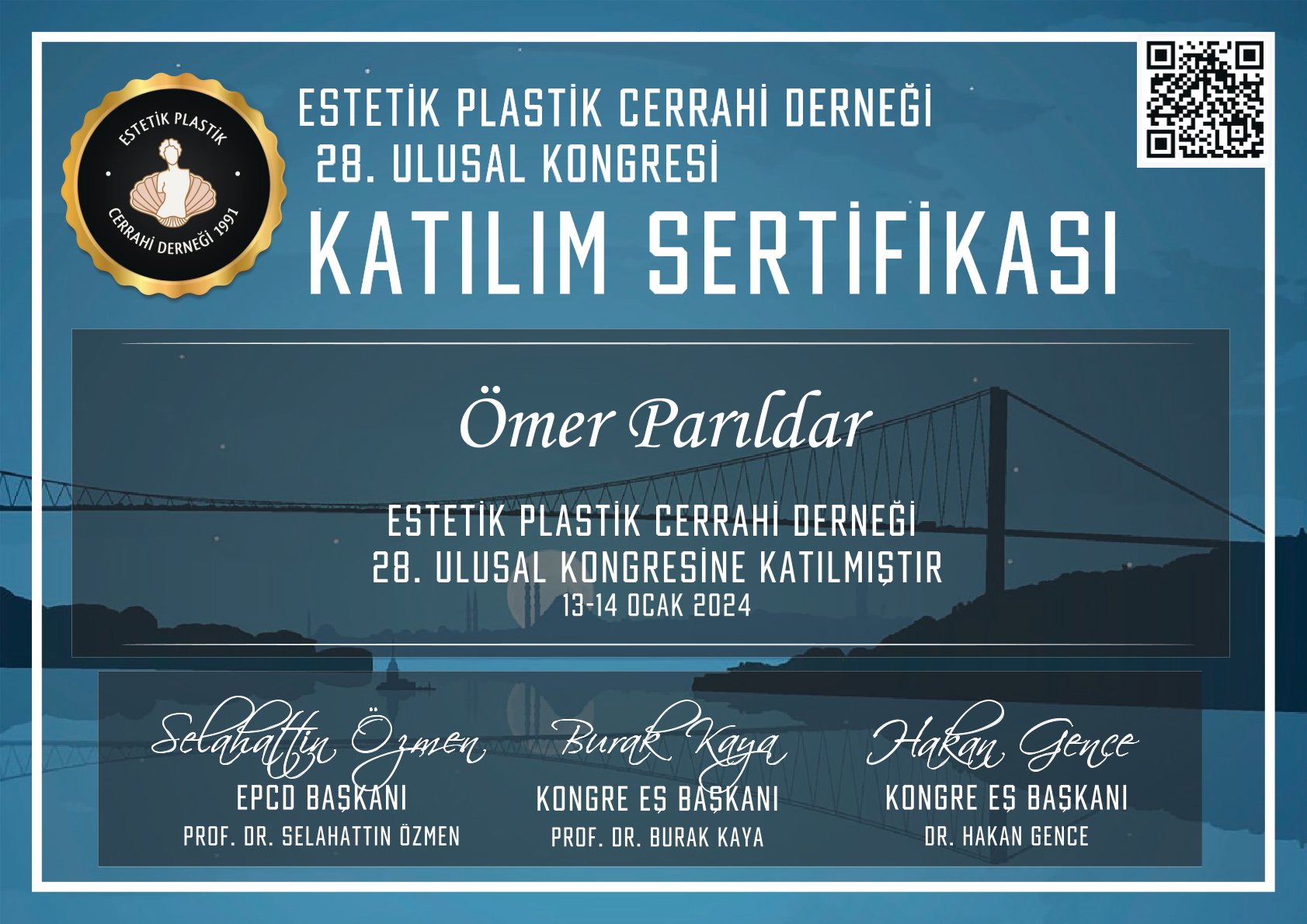 Dr. Ömer Parıldar sertifika belgesi 19